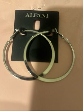 Alfani Silver-Tone Large Hoop Earrings